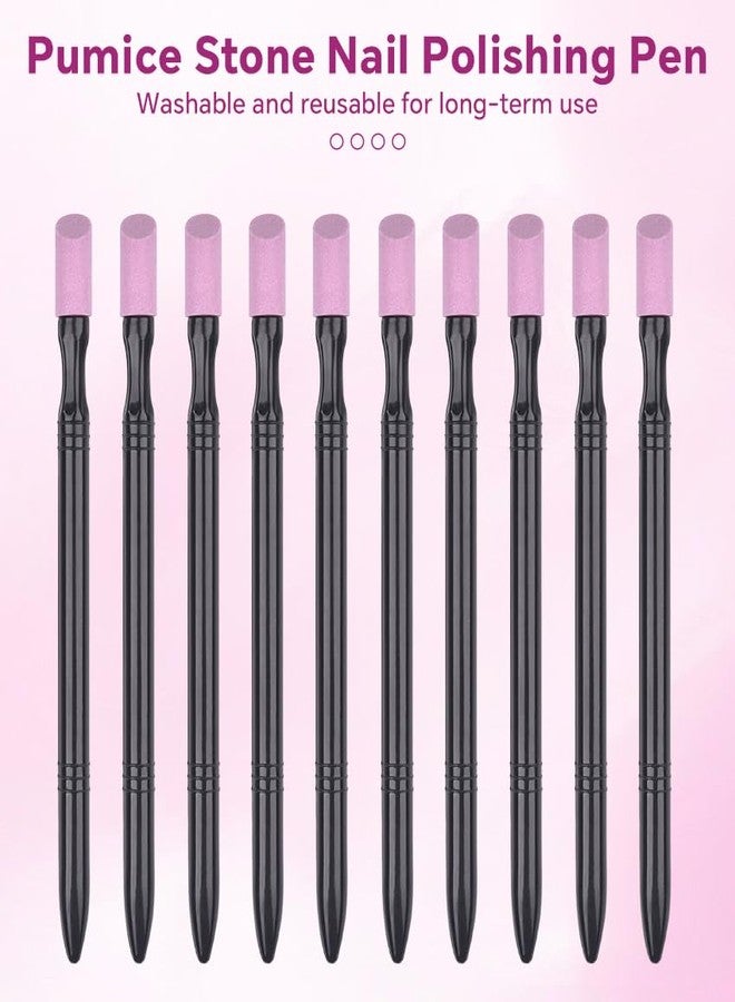 Rolabling 10PCS Manicure Kit Pumice Stone Cuticle Pusher Dual Ended Nail File Hand Care Tools Set with Nail Buffer and Shaping Files for Natural Nails Salon Home Use - Image 2